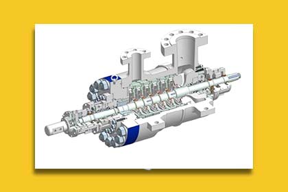 تصویر سه بعدی بویلر فیدپمپ